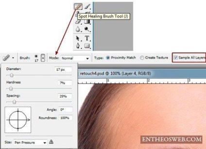 Így retusálás portré Photoshop (Fény lágy fény fedőképesség) Do portré retusálás Photoshop