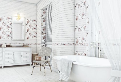 Fürdőszoba tervezés stílusában Provence (55 fotó) Belső Ötletek