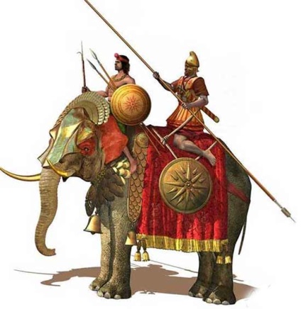 Indiai elefánt harcok a hadsereg és Alexander a diadokhosz