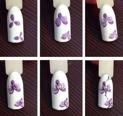 Як намалювати орхідеї на нігтях покрокова інструкція
