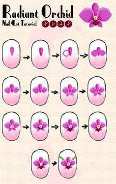 Як намалювати орхідеї на нігтях покрокова інструкція