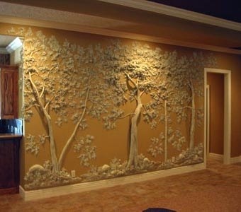 A szokatlan háromdimenziós fali dekoráció festett gipsz