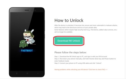 Felszabadításáról bootloader Xiaomi 3 perc alatt! (Bootloader) Felszabadításáról bootloader Xiaomi 3 perc alatt!