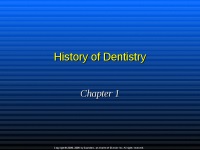 Összefoglaló története fogászat és szájbetegségek