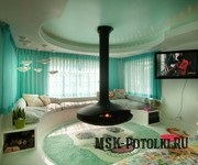 Turquoise álmennyezet, fotó működik (feszültség) Turquoise álmennyezet, fotó alkotások