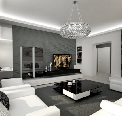 Fekete-fehér nappali belső - Photo Design