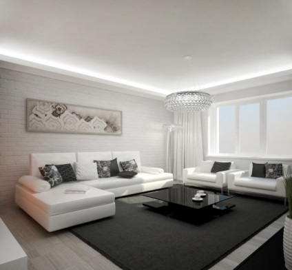 Fekete-fehér nappali belső - Photo Design