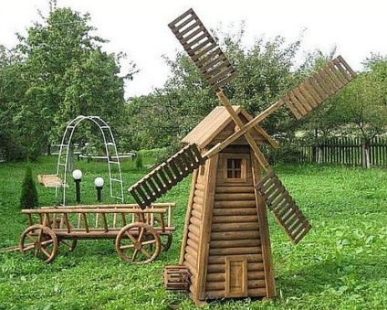 Dekoratív Windmill Garden (41 fotó), Kerti bútor, kézműves, rajz, fotó és videó
