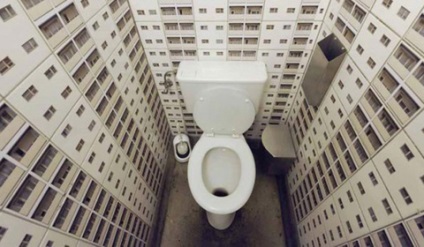 A design a WC-vel, postremont (WC kialakítása a lakásban) A design a WC-vel, postremont