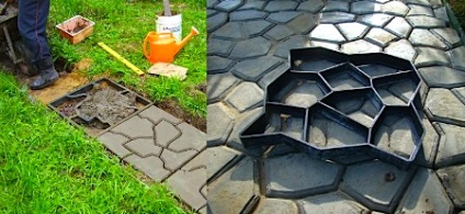 Beton-, gipsz, cement a kertben és a kert fotók és videó (beton termékek gyártásához és cement vakolat) Beton-, gipsz, cement a kertben és a kert fotók és videók
