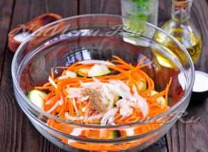 Cukkini koreai gyorsétterem szelet (szeletek) Cukkini koreai gyorsétterem szeletek