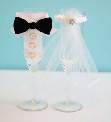Hogyan lehet díszíteni, és az esküvő szemüveg kezüket 5 mesterkurzusok, fotó, videó