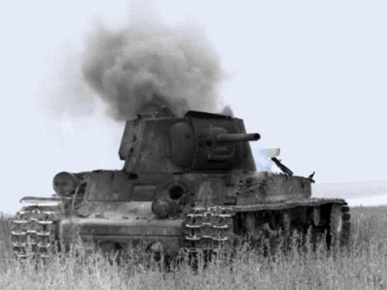 Mint egy tank „Klim Vorosilov” megállt a német hadsereg
