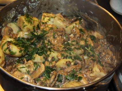 A burgonya sült gombával recept (gombák) Burgonya sült gomba, recept