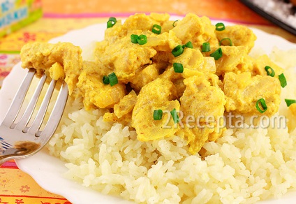 Csirke tejszínes mártással - curry - lépésről lépésre recept fotók
