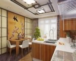 Konyhai japán stílusú lakberendezés, javítás, fotó ötletek minimalizmus (konyha) Konyhai japán stílusú lakberendezés, javítás, fotó minimalizmus ötletek