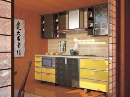 Konyhai japán stílusú lakberendezés, javítás, fotó minimalizmus ötletek