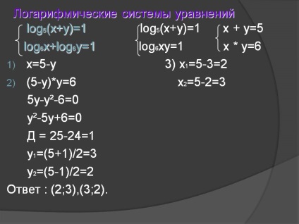 Logaritmikus egyenletek rendszer - Bemutató 26484-22