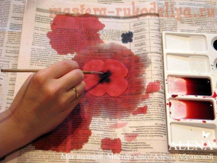 Mesterkurzus virágok szövet - a mezei pipacs (mák virágok készült ruhát kezével) Mesterkurzus virágok szövet - Poppy Field
