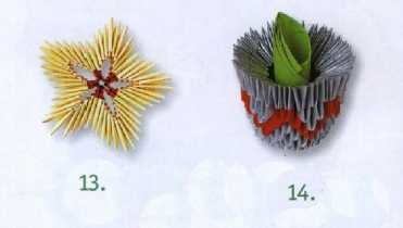 Moduláris origami kaktusz, sárga virágok (modulok) Moduláris origami kaktusz, sárga virágok
