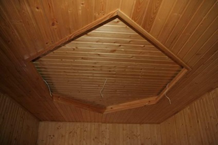 Befejező a mennyezet egy fából készült ház tervezési lehetőségeket - gipszkarton, lambéria, video oktatás