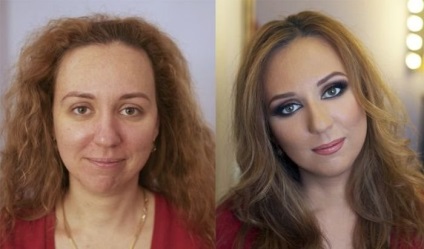 Haj és szakmai smink, fotó átalakítás előtt és után