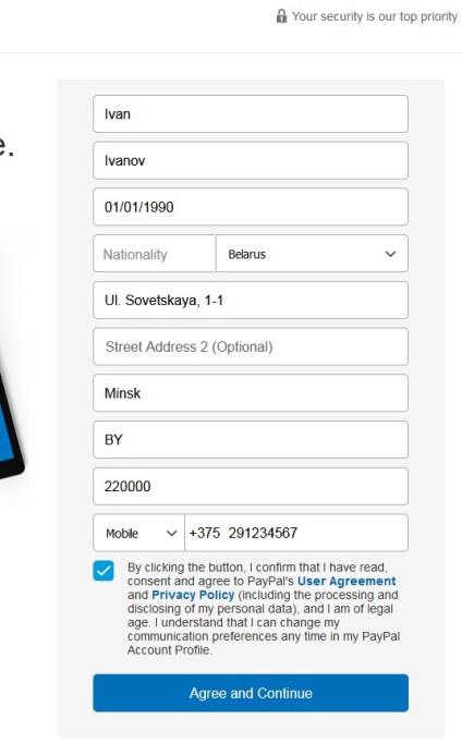 Regisztráljon a paypal (fizetős) Regisztráljon a paypal
