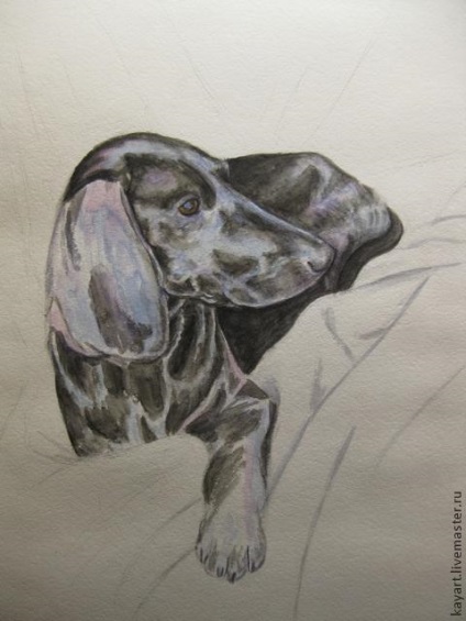 Rajzolj egy fekete kutya akvarell - Fair Masters - kézzel készített, kézzel készített