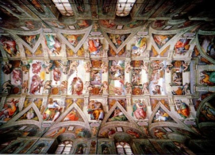 A festmény a Sixtus-kápolna - egy remekmű Michelangelo (Sixtus) A festmény a Sixtus-kápolna - Michelangelo remekműve