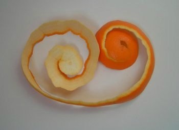 Származó rozetták narancshéj (narancs szeletek) Rózsák narancshéjat