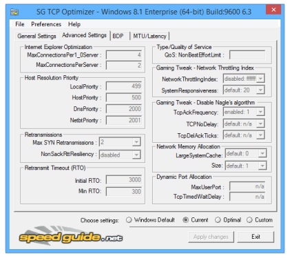 Letöltés sg TCP Optimizer 4