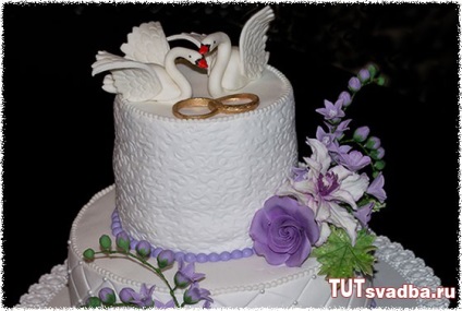 Édes Swans egy esküvői torta a saját kezével - egy esküvői portál itt Wedding