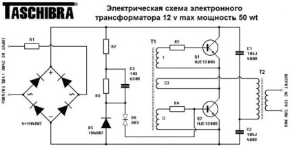 Scheme taschibra transzformátor és írja le a működési elve az elektronikus transzformátor