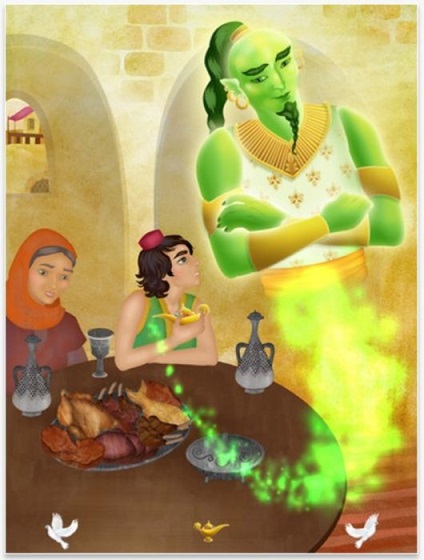 Csodalámpa Aladdin „emlékszik a jól ismert mese