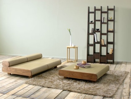 A design a nappali egy japán stílusú, modern fotó intererov