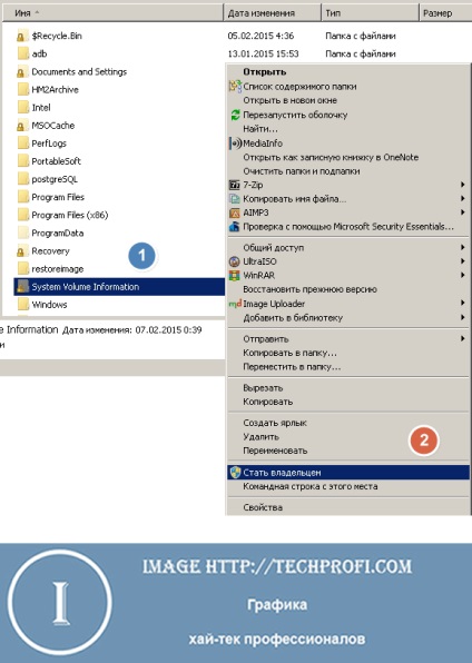 Access, kezelése és ártalmatlanítása System Volume Information mappát a Windows