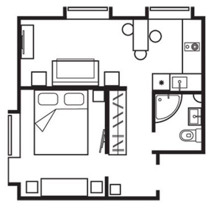 Belső kis lakás - 10 letelepedési lehetőségek különböző emberek