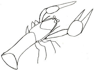 Hogyan kell felhívni a stádiumában, rajz ceruza folyó rák
