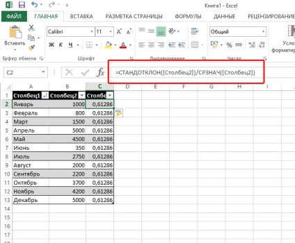 Hogyan számoljuk ki a relatív szórást az Excel