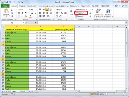 Hogyan lehet eltávolítani az üres sorokat az Excel