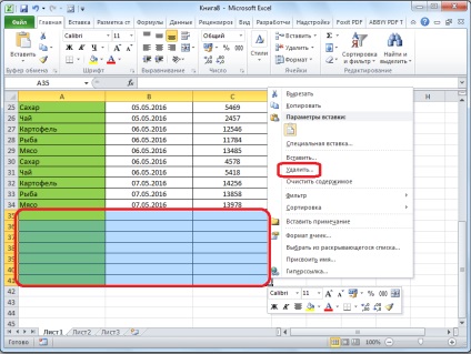 Hogyan lehet eltávolítani az üres sorokat az Excel