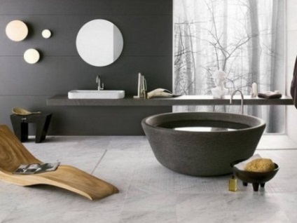 Divat trendek modern fürdőszoba szoba, tervezési jellemzők, cserép