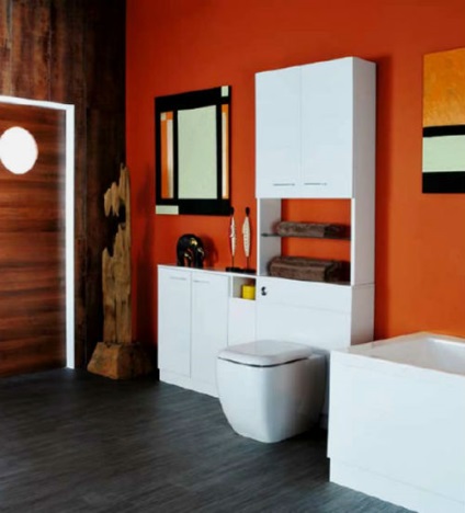 Hihetetlenül szép narancssárga fürdőszoba (50 fotó)