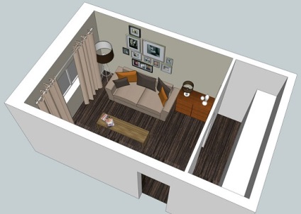 Beépített hálószoba nappali egy légtérben, rendezési elképzeléseit fényképes példákat és kiválasztás