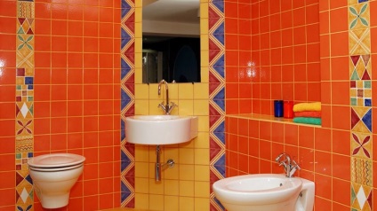 Orange fürdőszoba tervezés, fotó csempe kollekció
