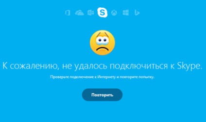 Hiba „nem tud csatlakozni a skype»