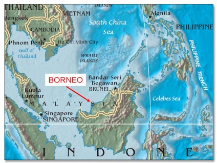 Borneó szigetén