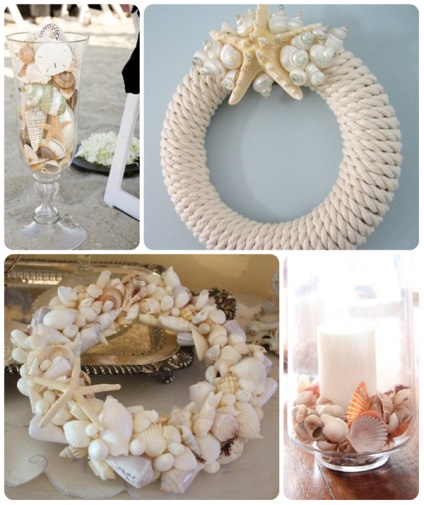 Kagyló Tengeri esküvői dekoráció
