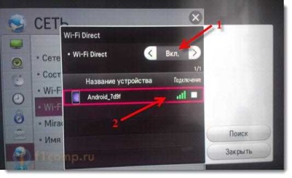 Csatlakoztassa a TV-t a telefonra (tabletta) közvetlenül a Wi-Fi Direct technológiával