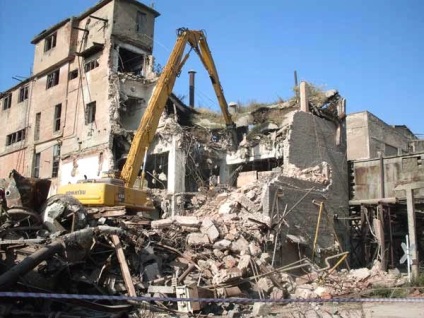 Berendezés épületek bontására, engedély, hogy lerombolja az épületek